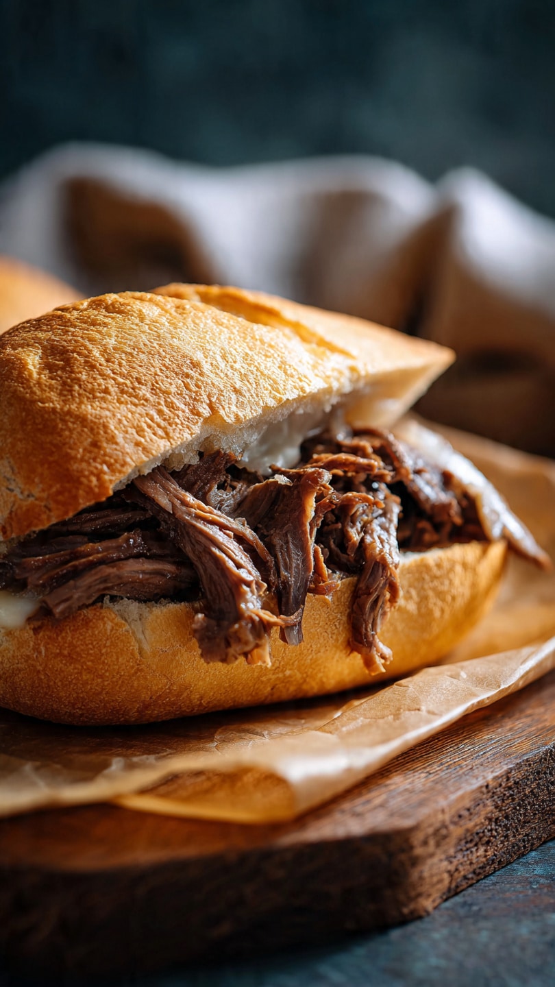 Crockpot French Dip Sandwiches