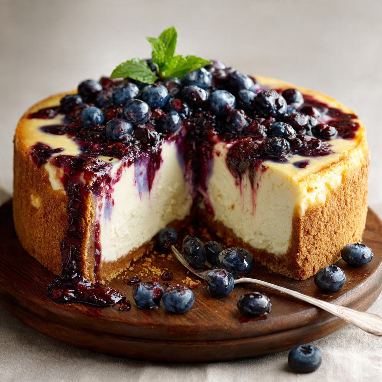 Blueberry Swirl Cheesecake