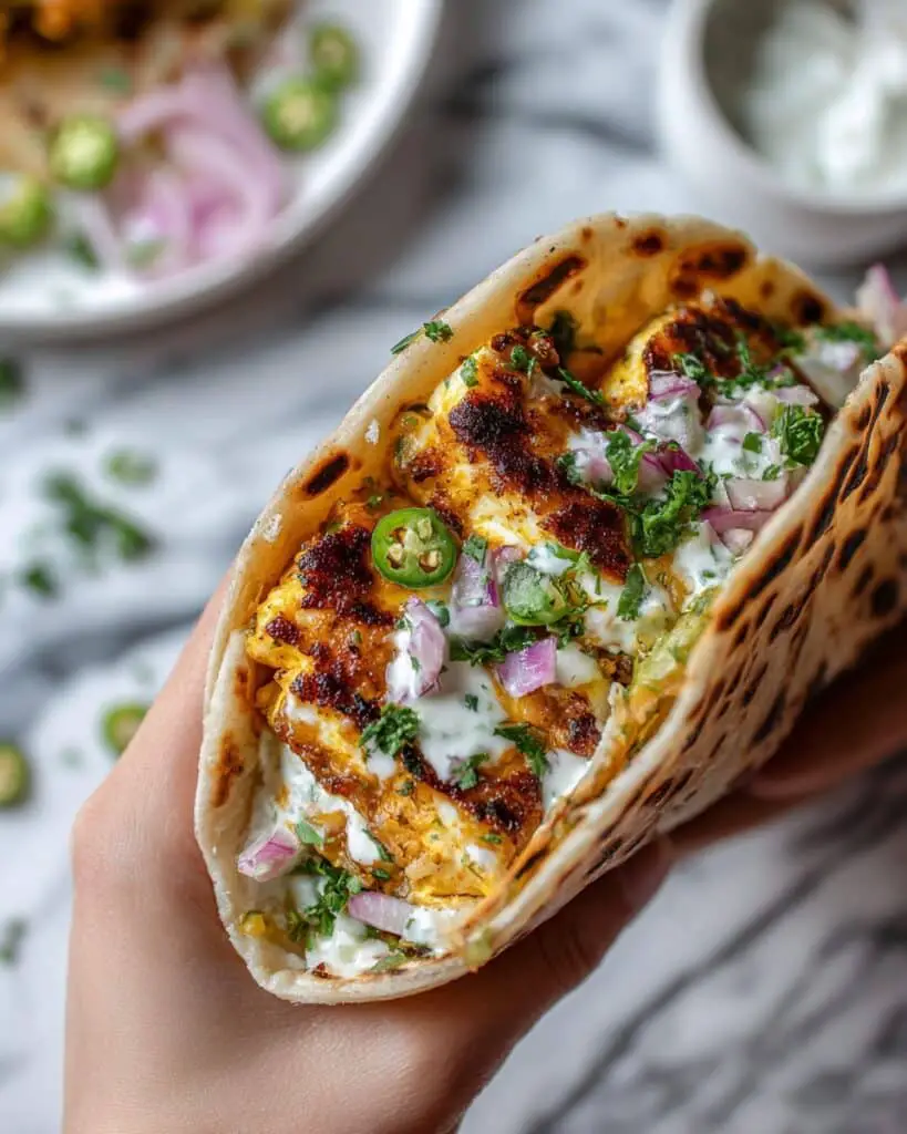 Halloumi Wraps with Hot Honey and Fresh Herb Yogurt Sauce Recipe