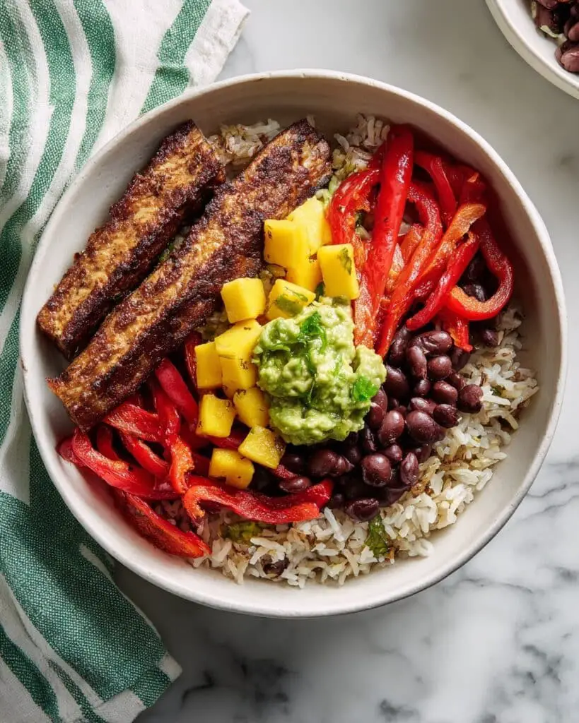 Jerk Chicken & Mango Slaw Bowls with Honey Lime Cream Recipe