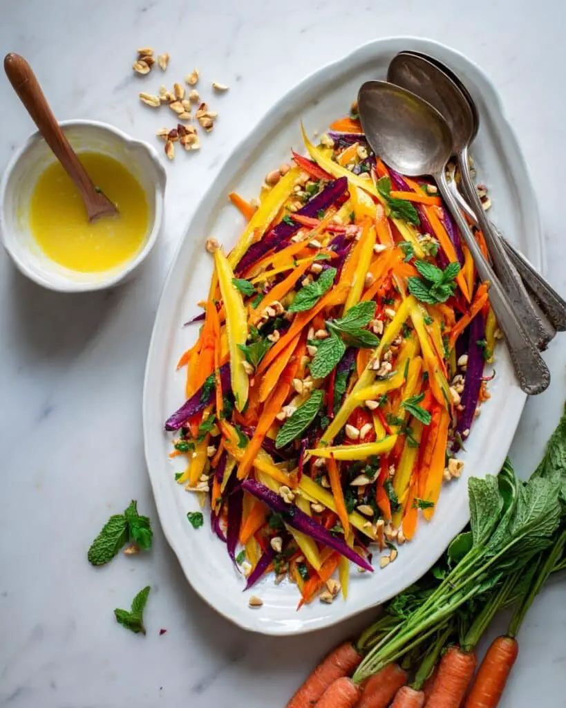 Bright Lemon Carrot Salad with Dates, Pistachios, and Fresh Herbs Recipe