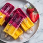 Three Ingredient Strawberry Mango Popsicles Recipe