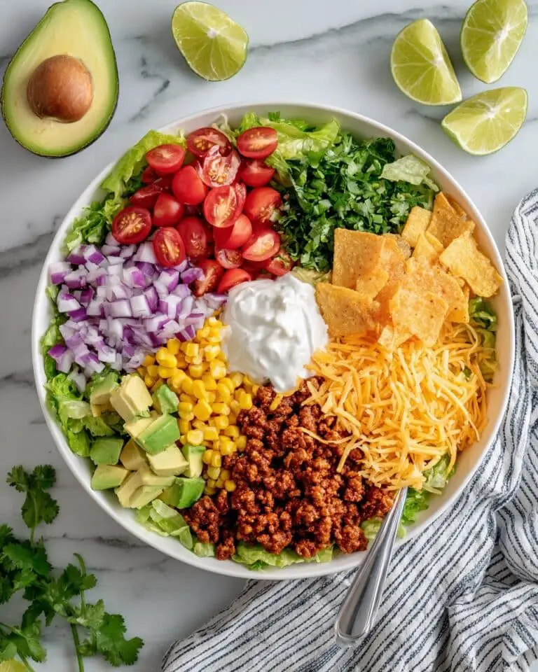 Beef Taco Salad with Creamy Lime Dressing Recipe