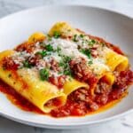 Beef & Cheese Stuffed Pasta Tubes Recipe