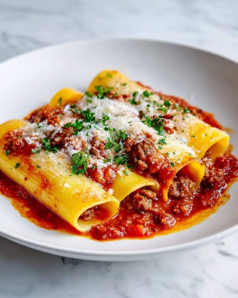 Beef & Cheese Stuffed Pasta Tubes Recipe