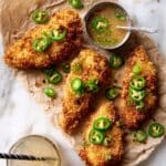 Cheddar Cornbread Chicken Fingers with Jalapeño Honey Butter Recipe