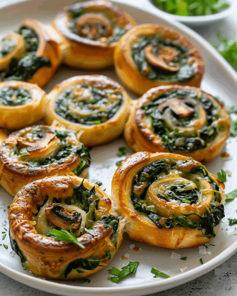 Spinach and Mushroom Pinwheels