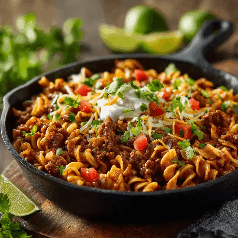 One Pot Beef Taco Pasta