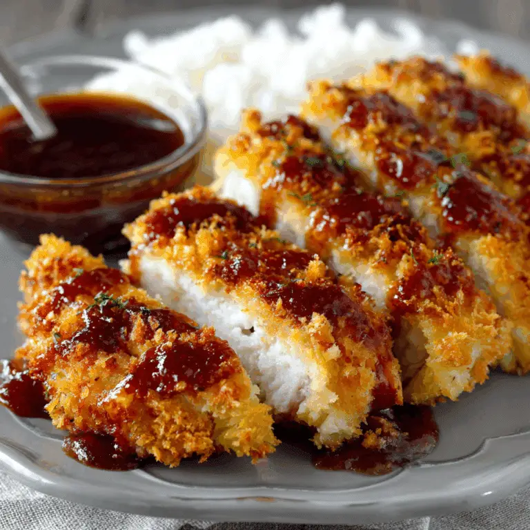 Golden Fried Chicken Katsu with Tonkatsu Sauce