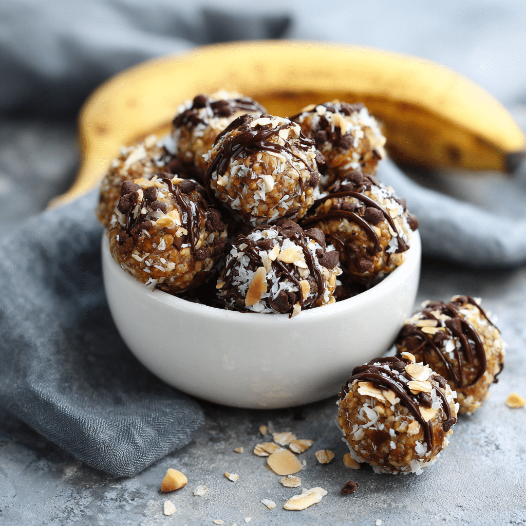 Banana Chocolate No Bake Energy Balls