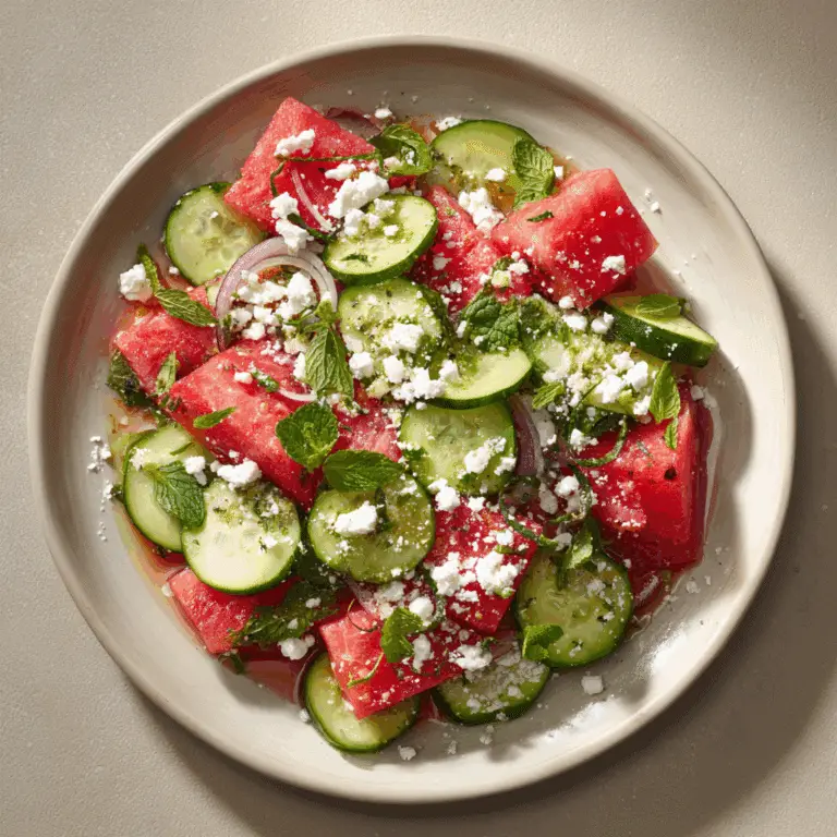 Watermelon Salad with Cucumber and Feta