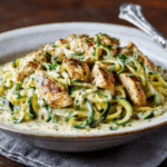 Keto Chicken Alfredo with Zucchini Noodles