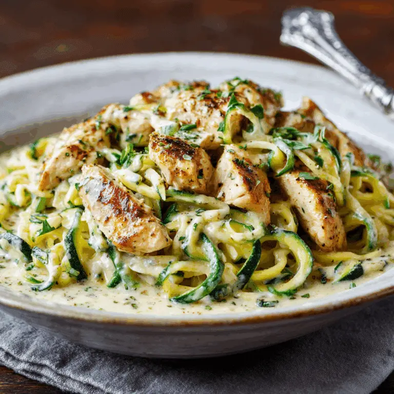 Keto Chicken Alfredo with Zucchini Noodles