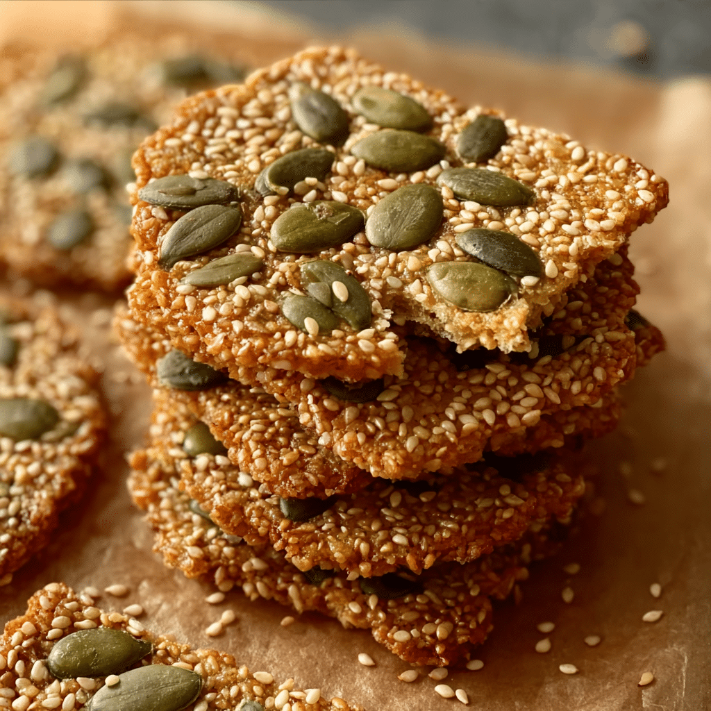 Crispy Sesame and Pumpkin Seed Cookies: 3 Ingredients, 100% Natural and Delicious
