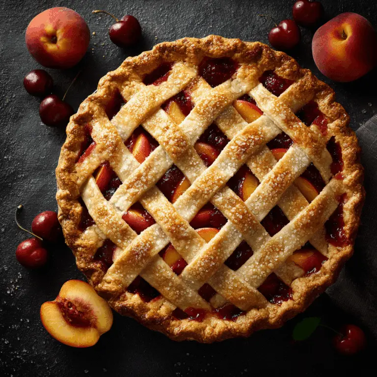 Cherry Peach Lattice Pie