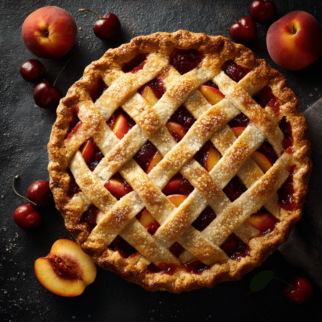 Cherry Peach Lattice Pie