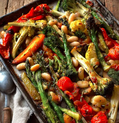 Rustic Roasted Vegetable Bake with Cannellini Beans