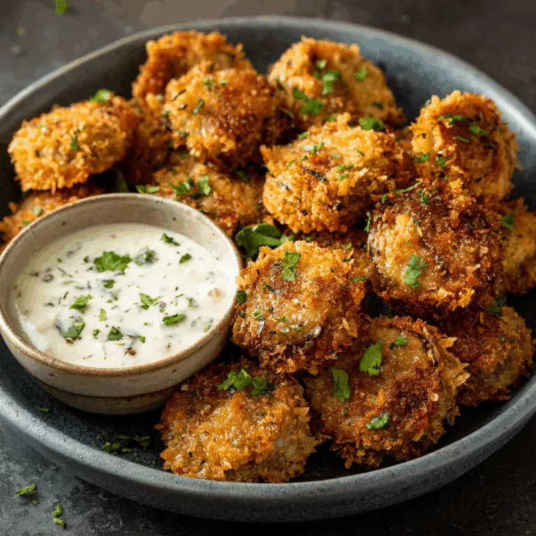 Crispy Fried Mushrooms with Ranch Dip