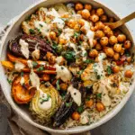 Roasted Veggie & Chickpea Bowls with Maple Dijon Tahini Dressing