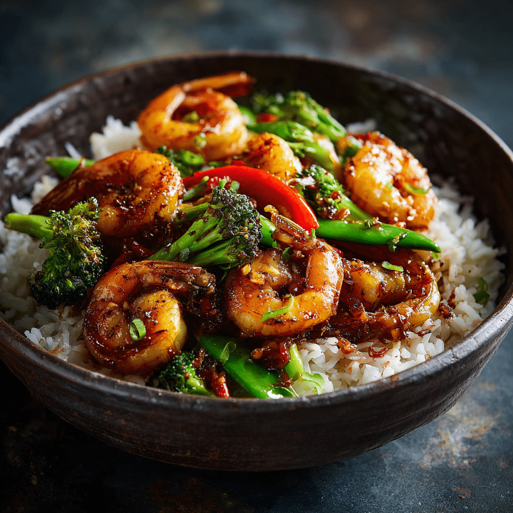 Honey Garlic Shrimp Stir Fry