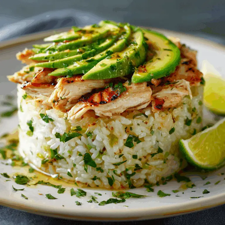 Honey Lime Chicken & Avocado Rice Stack