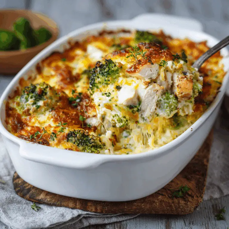 Keto Chicken Cheese Broccoli Casserole