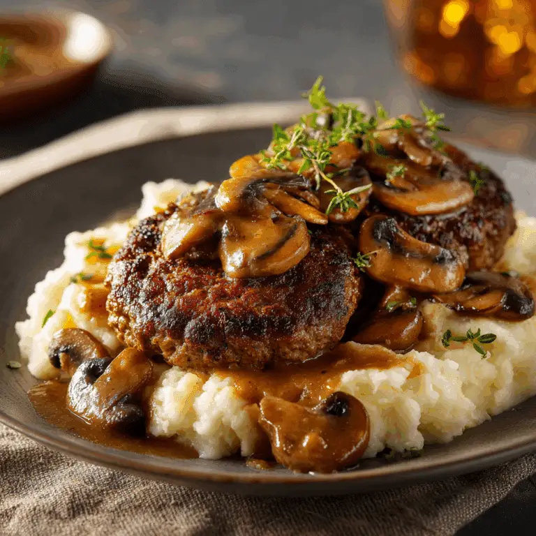 Hamburger Steak with Mushroom Gravy