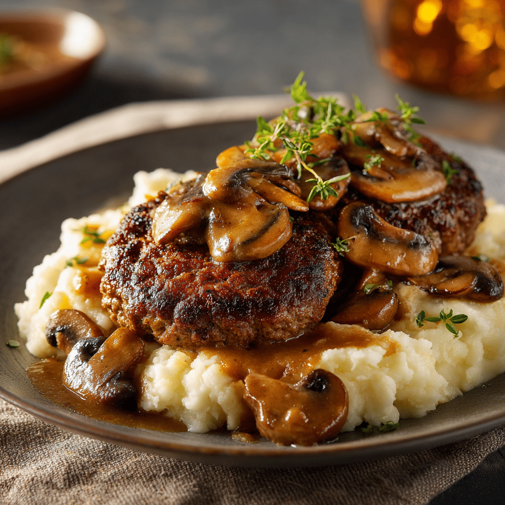 Hamburger Steak with Mushroom Gravy