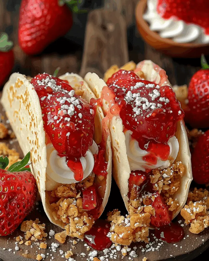 Strawberry Crunch Cheesecake Tacos