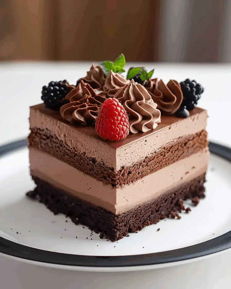 Triple Chocolate Mousse Cake