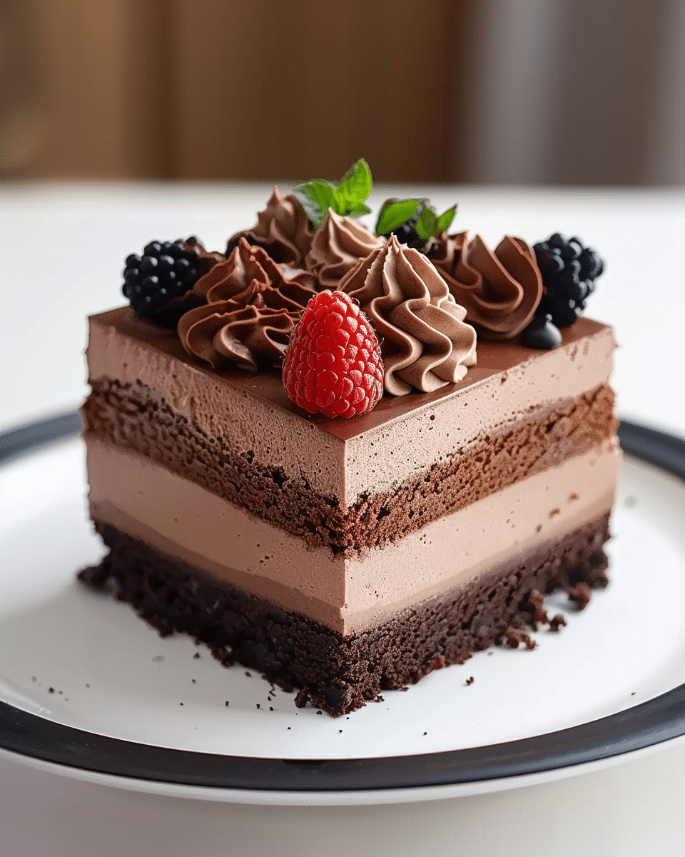 Triple Chocolate Mousse Cake