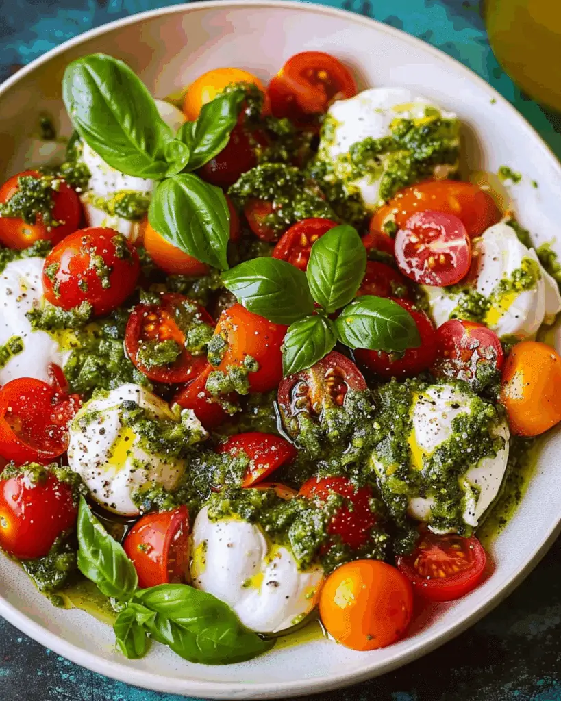 Tomato Burrata Salad with Basil Pesto