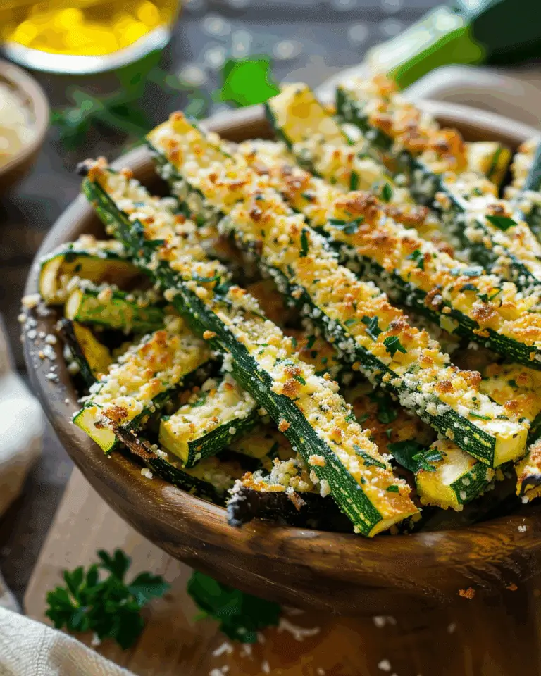 Crispy Parmesan Garlic Zucchini Fries