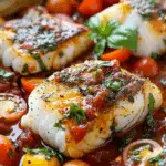 Fresh Cod with Tomato Basil Sauce