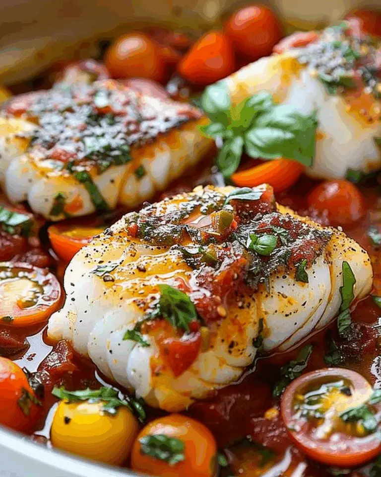 Fresh Cod with Tomato Basil Sauce