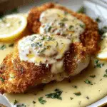 Lemon Pecorino Crusted Chicken with Creamy Lemon Sauce
