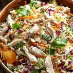 Chicken Coleslaw Salad with Ginger Sesame Dressing