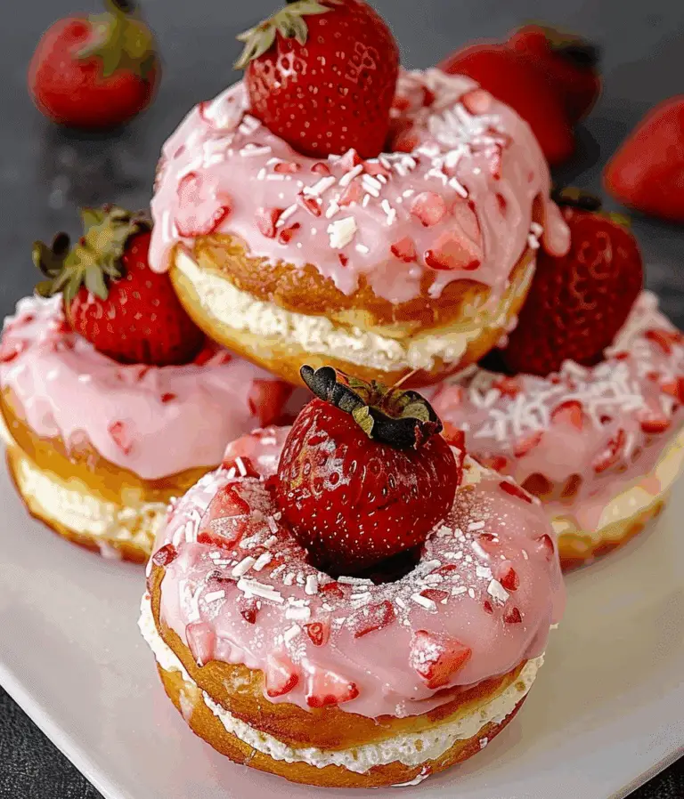 Strawberry Cheesecake Stuffed Donuts