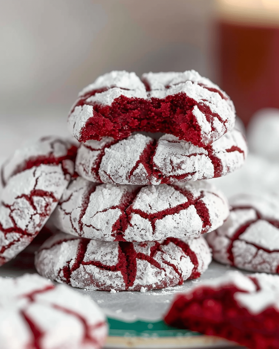 Red Velvet Crinkle Cookies – Festive and Fudgy