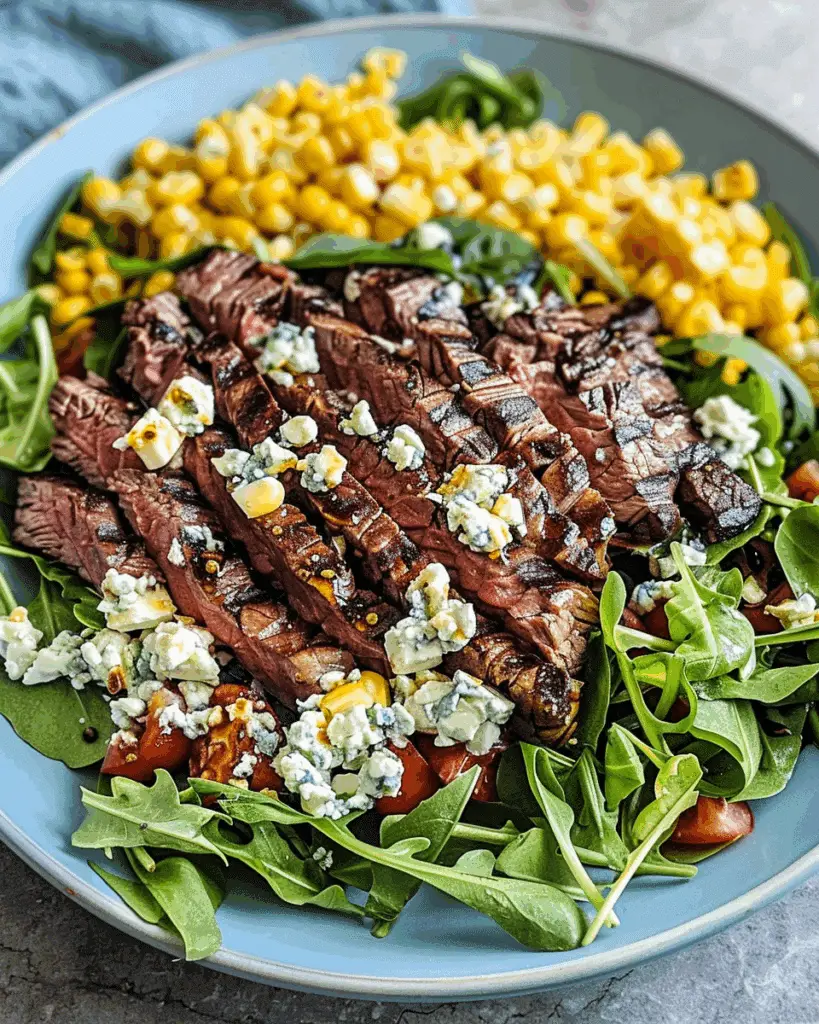 Grilled Balsamic Steak Salad with Gorgonzola & Corn