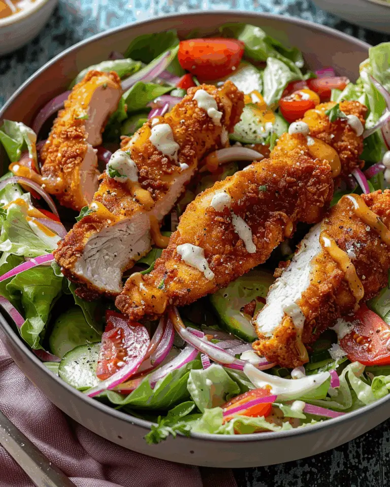 Air Fried Chicken Tender Salad with Honey Mustard (Easy & Healthy)