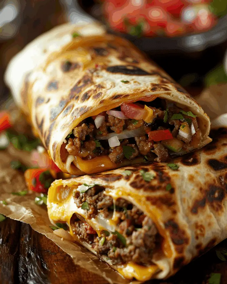Grilled Cheese Burrito with Seasoned Beef