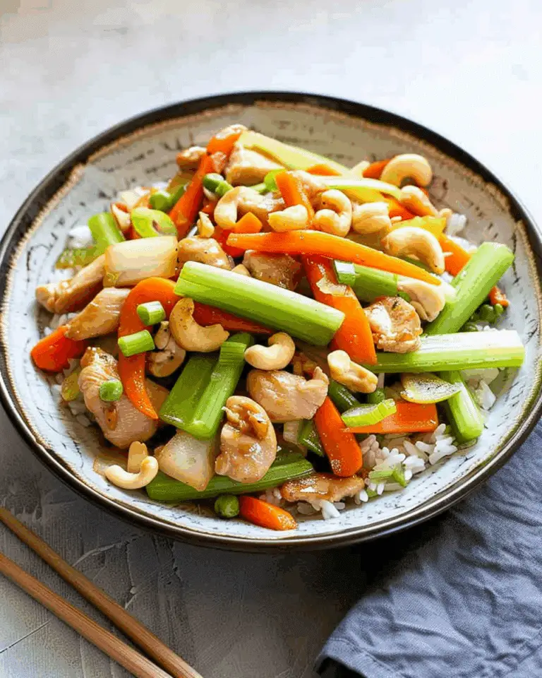 Chicken Stir Fry with Celery, Carrot and Cashew