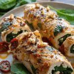 Rolled Up Chicken with Feta, Spinach, and Sun-Dried Tomatoes