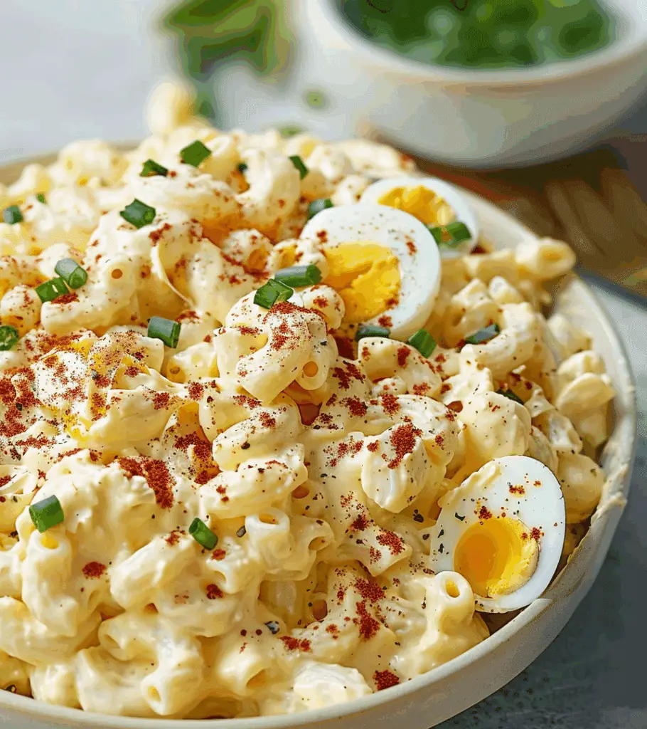 Creamy Deviled Egg Macaroni Salad