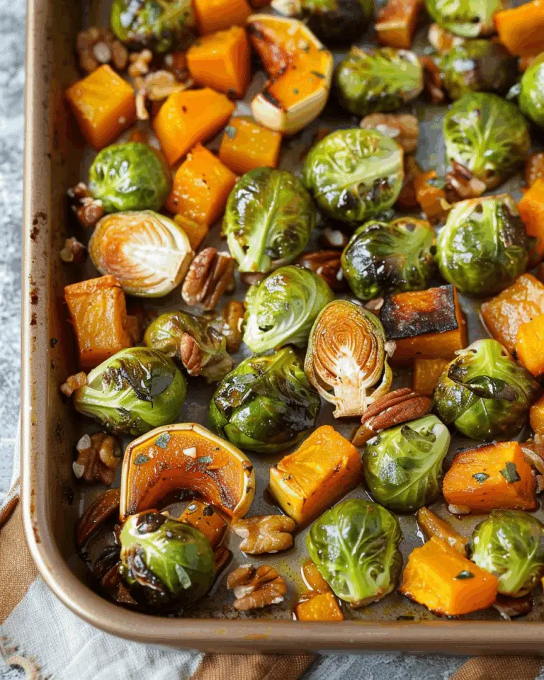 Maple Roasted Brussels Sprouts and Butternut Squash