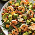 Shrimp Avocado Salad with Mango, Arugula, and Pine Nuts