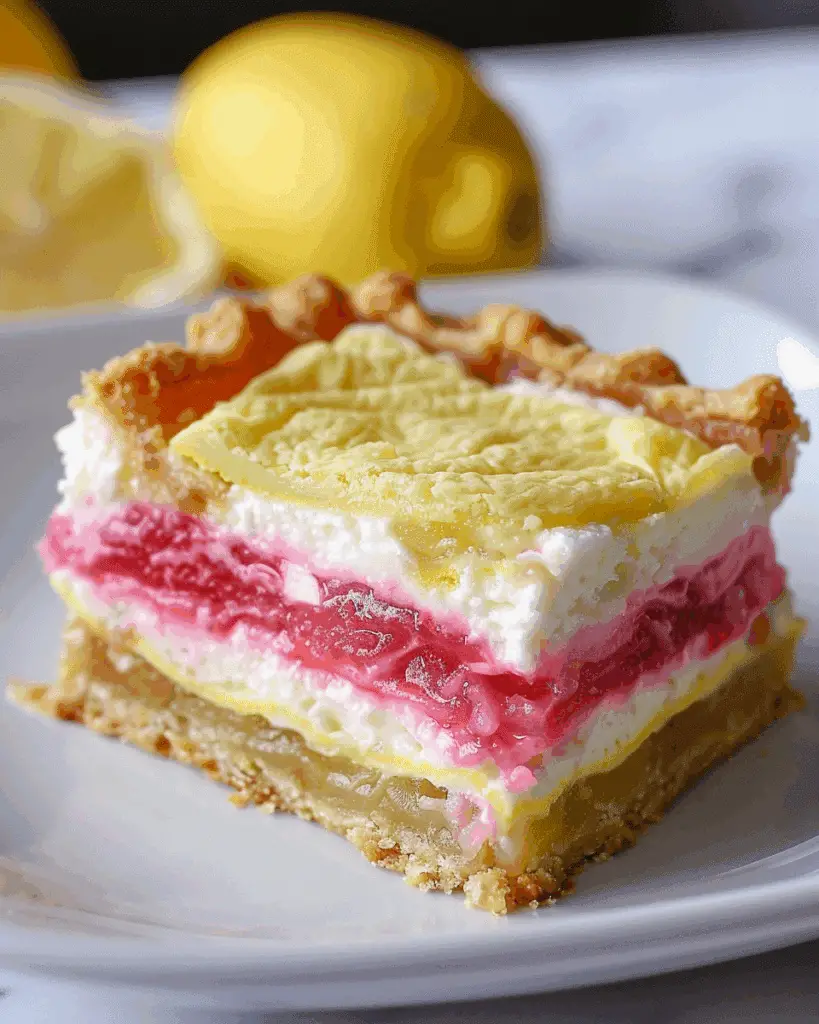 Rhubarb Lemon Cream Pie Dream Bars