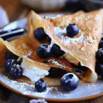 Stuffed Crepes with Ricotta Cheese and Blueberry Filling