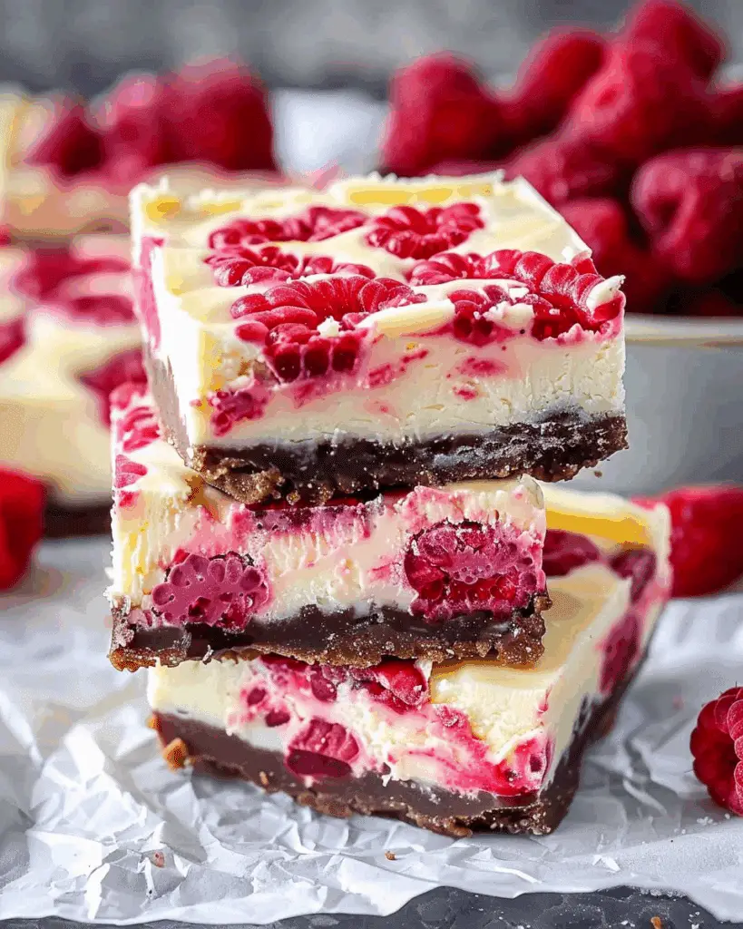 Raspberry White Chocolate Cheesecake Bars
